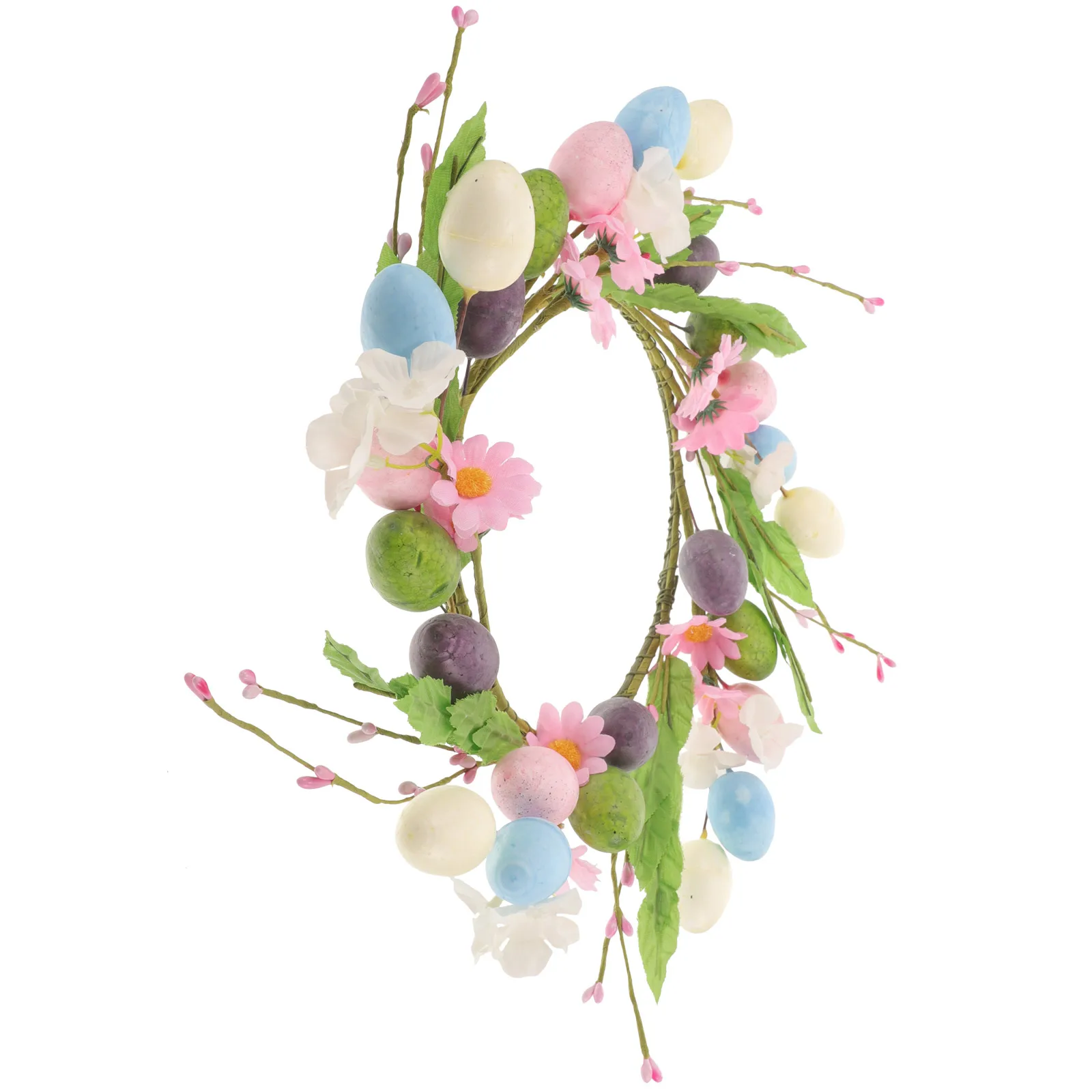 

Artificial Flower Bright Color Silk Easter Wreath For Front Door Cloth for Easter Front Door Decor Hanging Wall Home