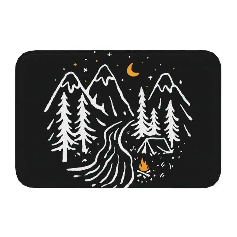 Camping Hiking Mountain Nature River Door Floor Kitchen Mat Outdoor Camper Adventure Doormat Garage Entrance Rug Carpet Footpad