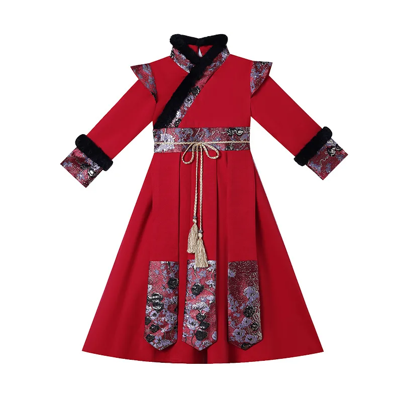 Boys Winter Hanfu Stage Outfit Chinese Dress Baby Boy New Year Tang Suit Children Ancient Chinese Traditional Costume For Kids