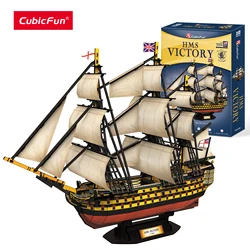 CubicFun 3D Puzzles Large HMS Victory Vessel Ship Model 189 Pieces Sailboat Building Kits Toys for Adults Kids