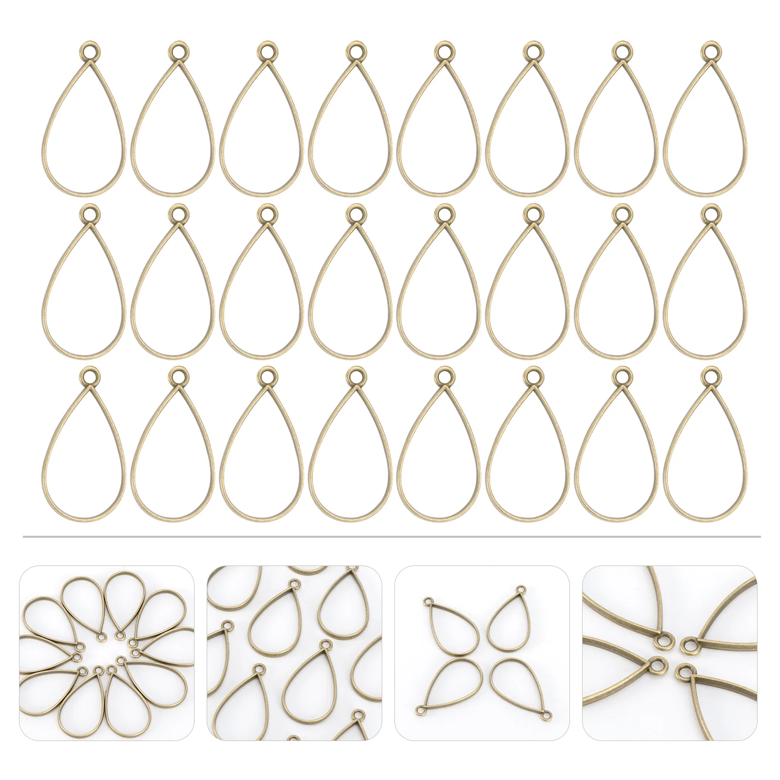 50 Pcs DIY Accessories Hanging Ornament Necklace Frame Necklaces Pendant Charms Creative Metal Materials