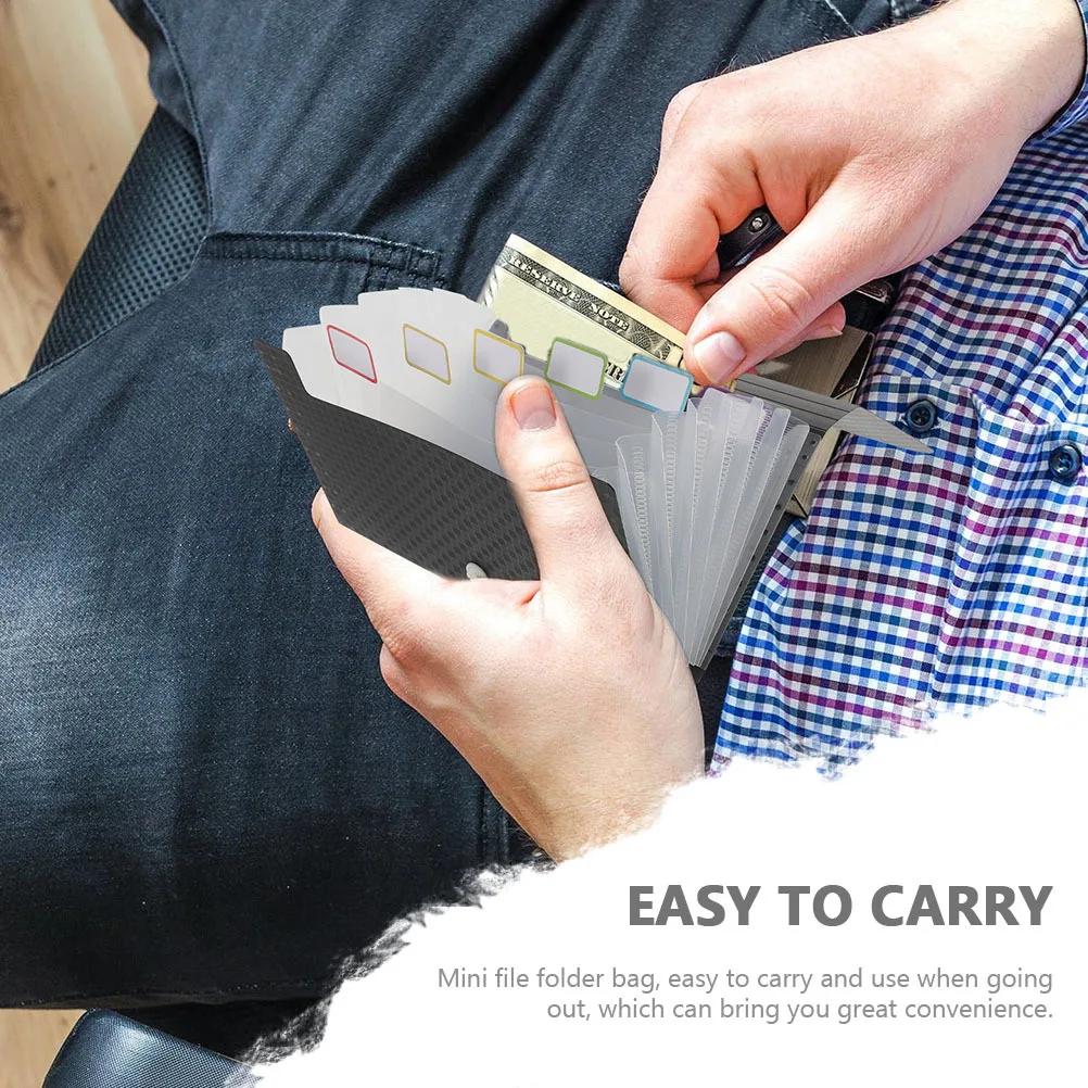 2Pcs Mini File Folder Bag Multi-Layer Document Folder Portable Small File Organizer Receipt Holder Change Storage Outdoor Use