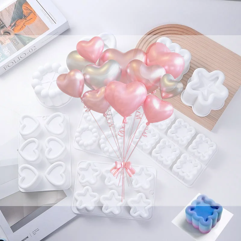 Silicone Cake Molds Non-Stick Flower Star Shape French Mousse Tools Perfect Gift for Baking Enthusiasts Lovers