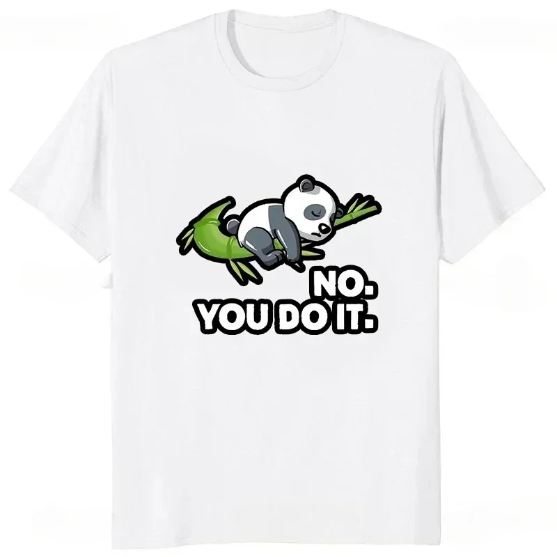 

No You Do It Sleeping Panda Bamboo Graphic T Shirt Men Casual Crewneck Summer Short Sleeve Tee