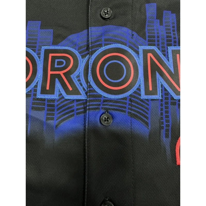 Men's Toronto #27 Embroidered Baseball Jersey Loose Fit V-Neck Short Sleeve Sports Top for Casual Wear, Outdoor Activities image 5