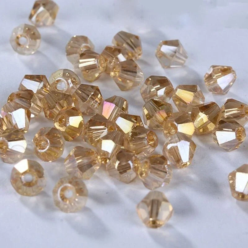 4MM 100Pcs Czech Bicone Crystal Beads for Jewelry Making Diy Accessories Colorful Faceted Glass Spacer Beads Wholesale