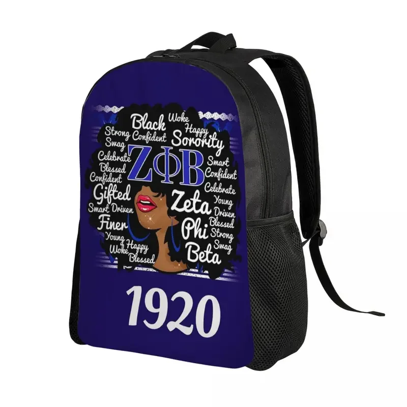 Zeta Phi Beta Laptop Backpack Women Men Casual Bookbag for College School Students Bags