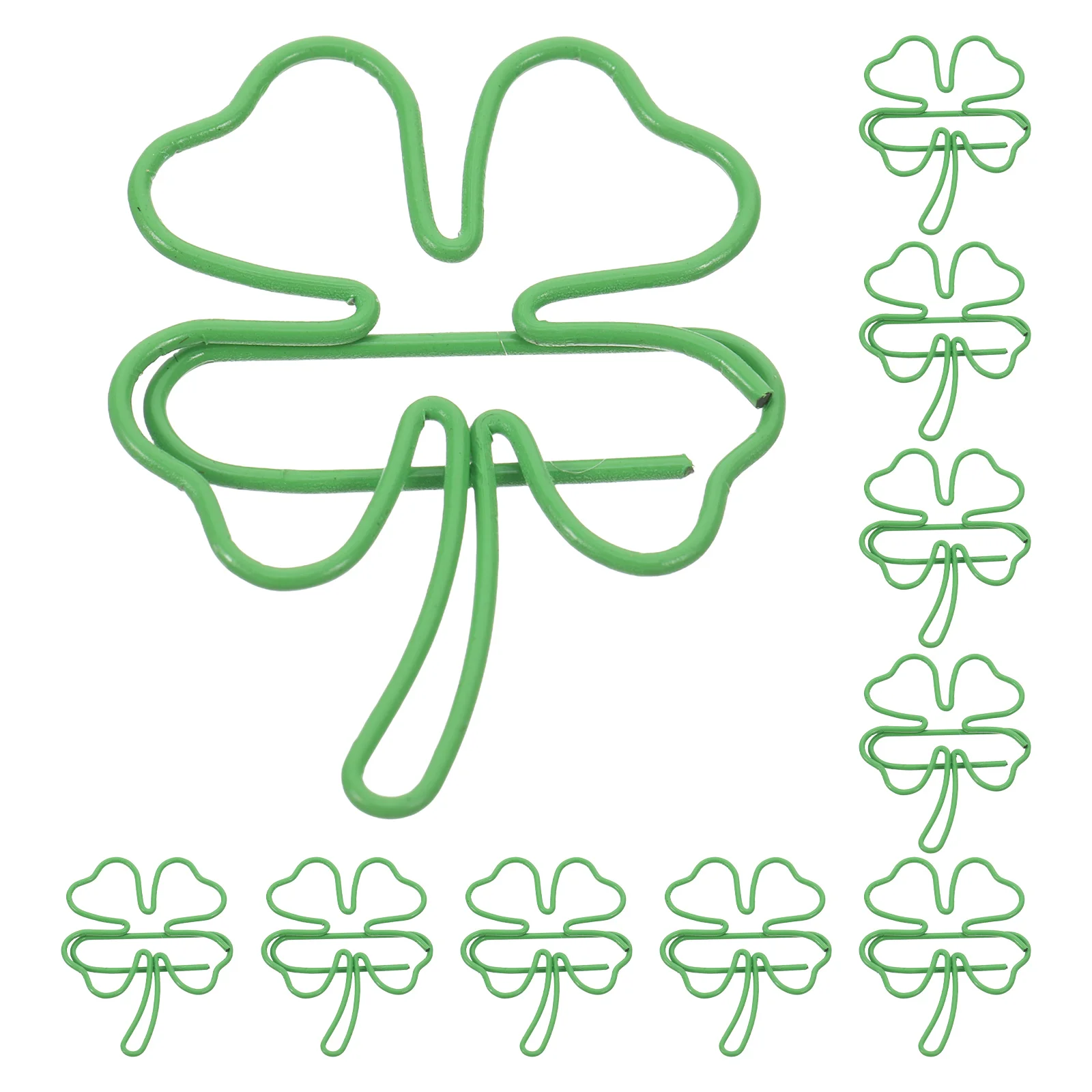 20 Pcs Fancy Four Leaf Paper Clip Office Shamrock Hanging Ornaments Mini Metal Bookmark