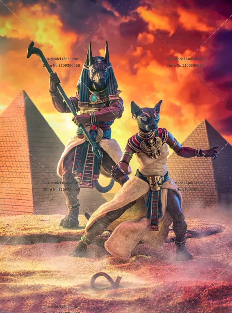 1/12 Schaal Vrouwelijke Soldaat Egyptische Kat God Guardian Knight Anubis Volledige Set 7 inch Action Figure Pop