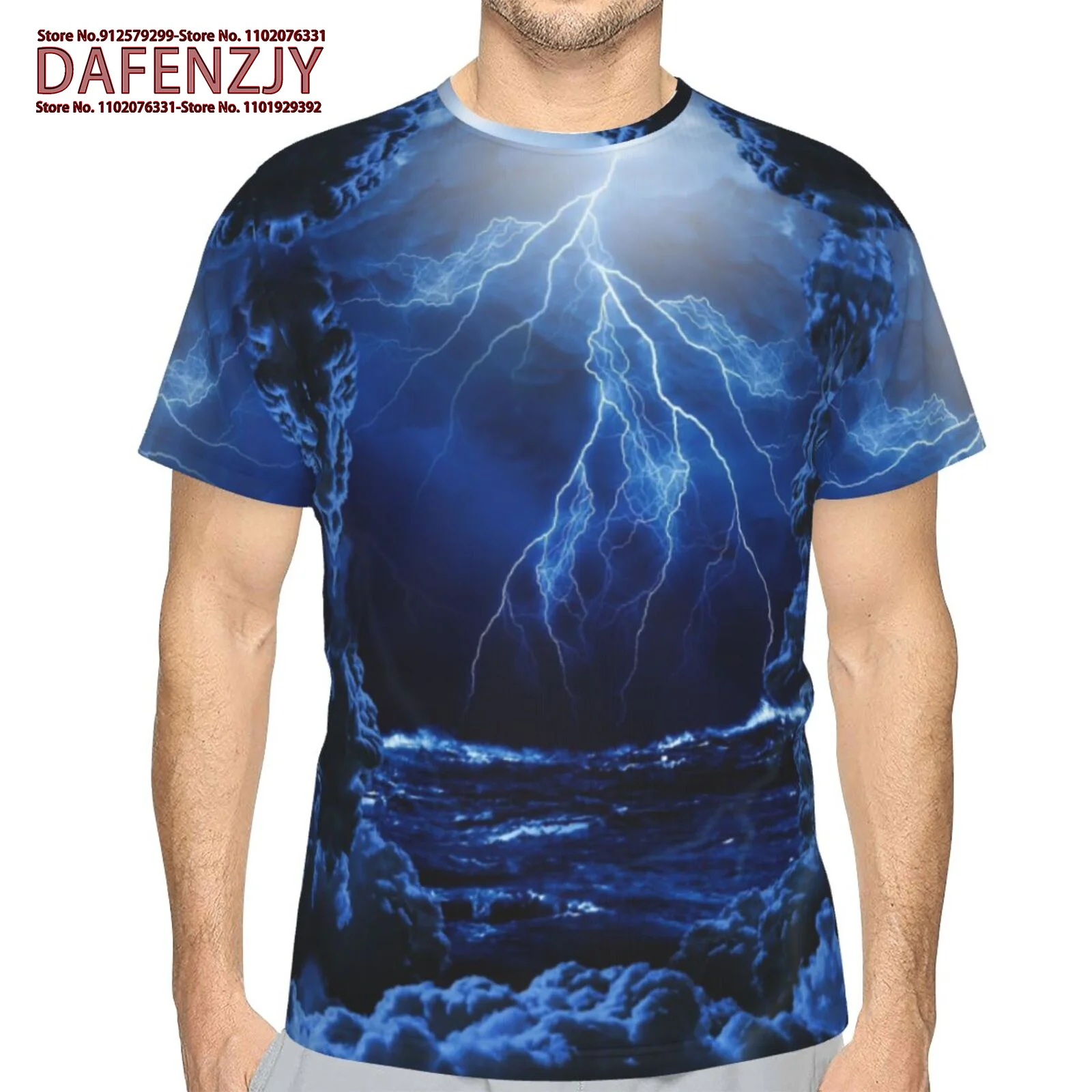 Summer New Men's T-Shirt Casual Lightning Cool 3D Digital Printed T Shirts for Men Short Sleeve Tee Oversized Men Clothing