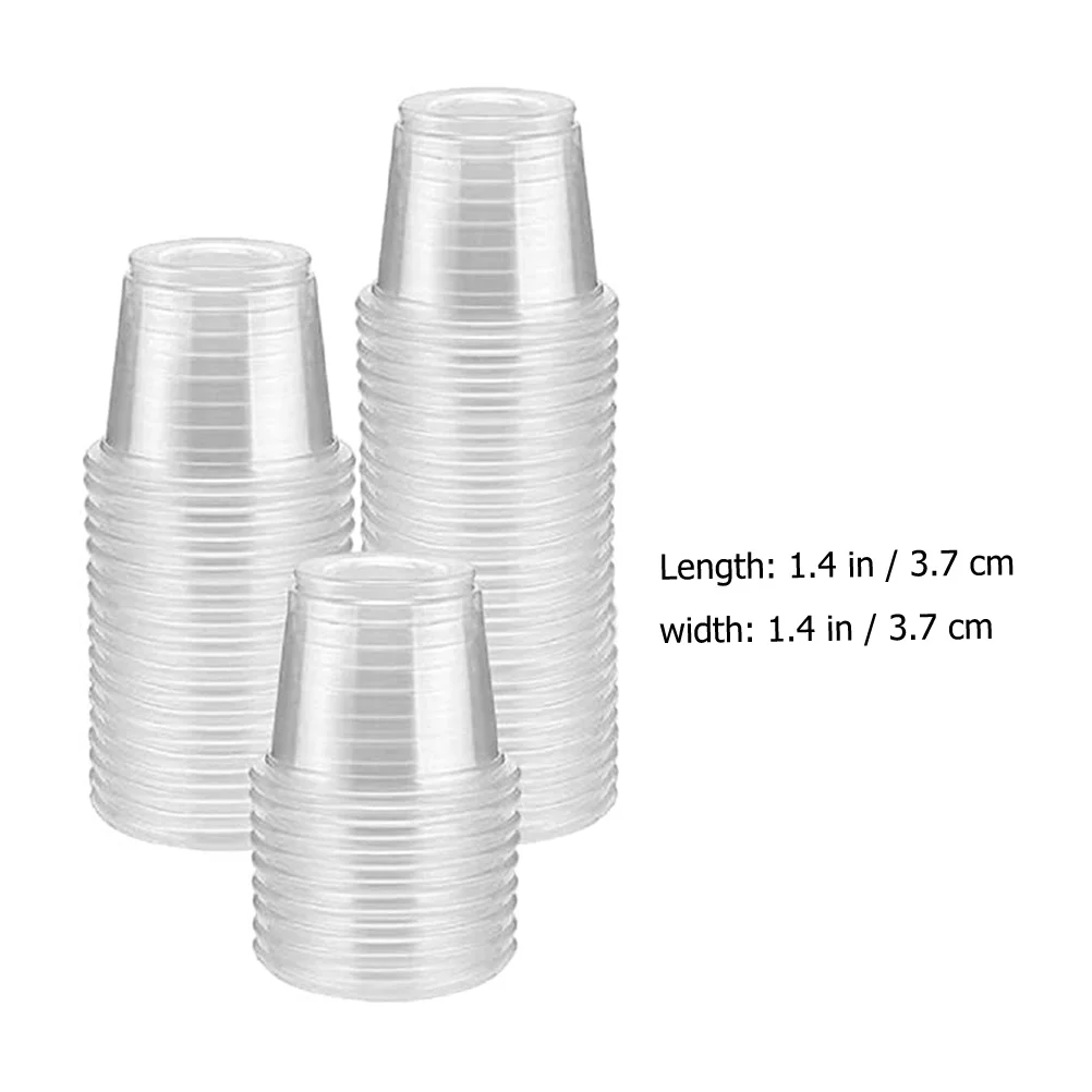 200 Pcs Tasting Cup Small Cups Plastic Shot Clear Disposable Sample Condiment Glass Mini