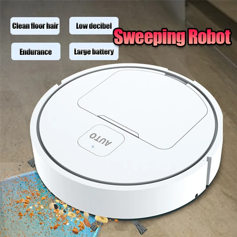 2024 New Fully Automatic Robotic Vacuum Intelligent Low Noise Floor Sweeper Dust Catcher Carpet Cleaner Black or white