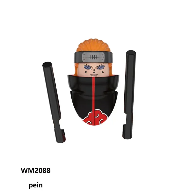 WM6105 Hatake kakashi Uchiha obito Uzumaki naruto Uchiha sasuke Kakuzu Pein Bloco de construção brinquedo de aniversário de menino