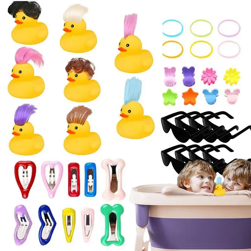 Rubber Duck Bath Toy Cartoon Bathtub Water Toy Ornaments Soft Texture Water Play Toy For Shower Beach Pool And Bathtub