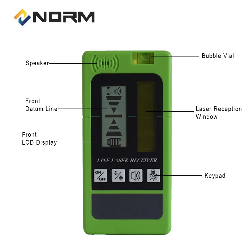 Laser Beam Receiver Level Receiver Detector With Pulsing Line LCD Display Receive For Outdoor Work