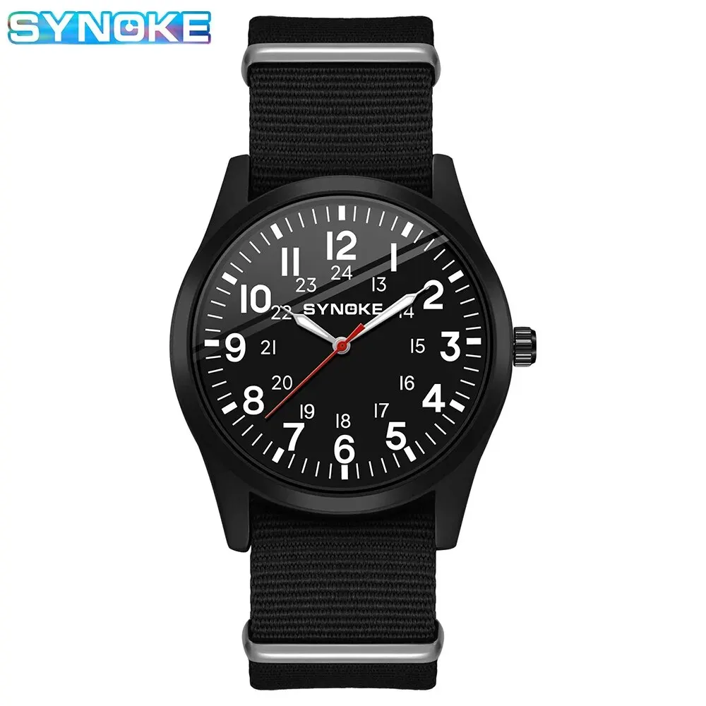 SYNOKE Men Quartz Watch Fashion Simple Business Nylon Quartz Watch For Men Watch Student Wristwatch Sports Non Mechanical