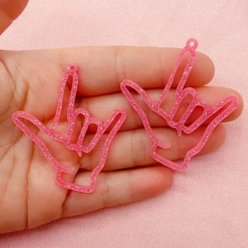 10pcs acrylic glitter color note gesture music series pendant DIY handmade jewelry pendant