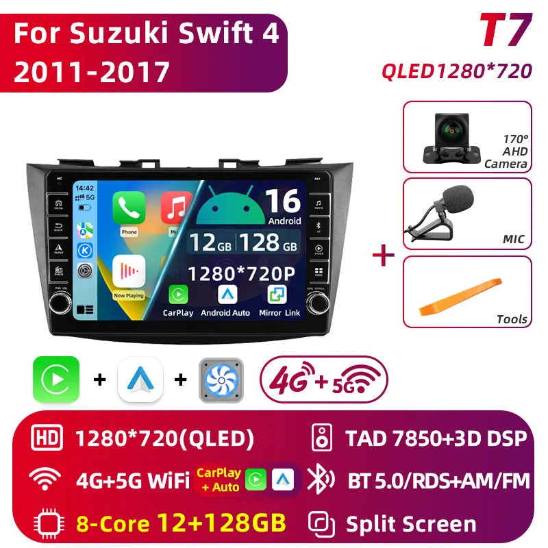 Voor Suzuki Swift 4 2011 - 2017 Autoradio Intelligente Android 16 Auto Multimedia Video Player Stereo CarPlay GPS navigatie 2 Din