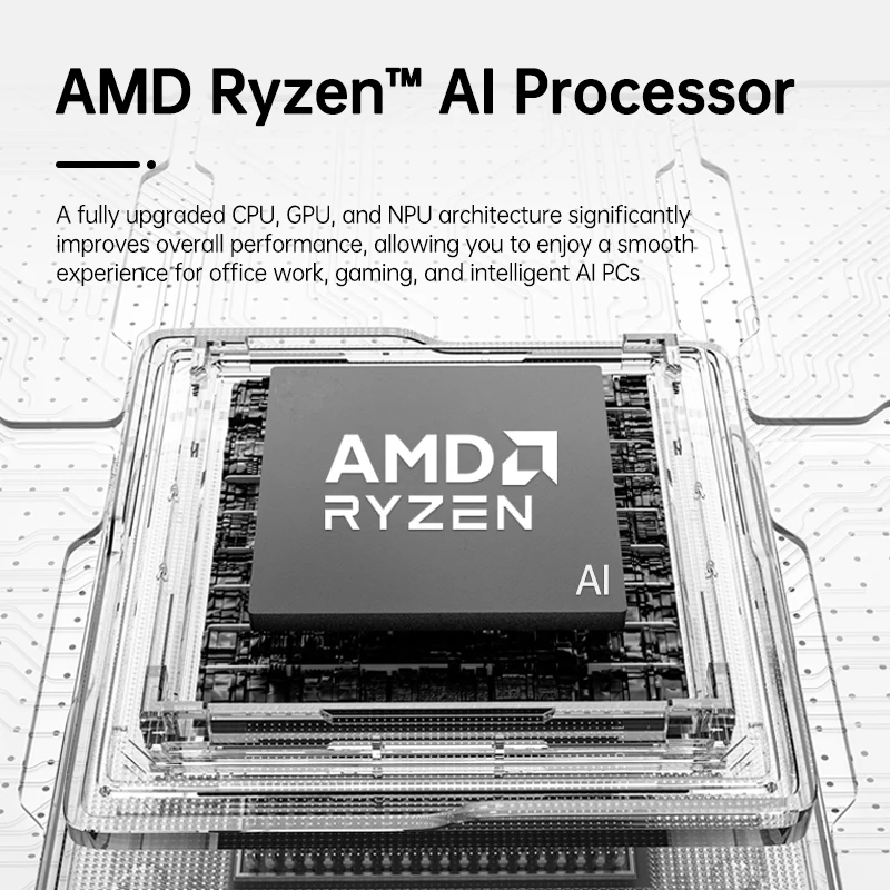 TOPC AMD Ryzen AI 9 HX465 ES 미니 PC, OCuLink, USB4, 듀얼 2.5G LAN, DDR5, PCIe 4.0, WiFi 6, NUC 게이밍 미니 컴퓨터 썸네일 2