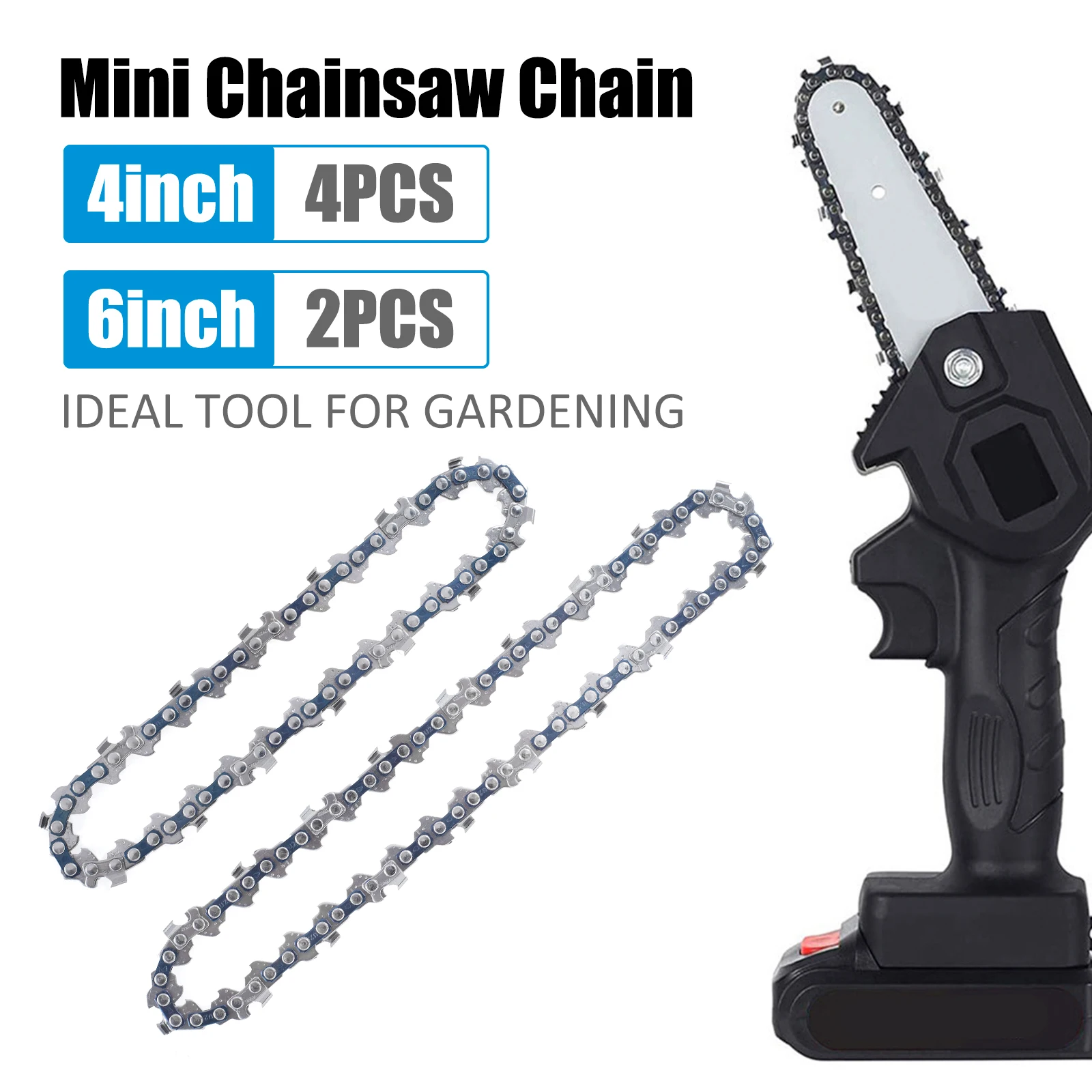 4PCS Mini Chainsaw Chain 4 Inch Electric Chainsaws Accessory Replacement For Logging Pruning Garden Tool