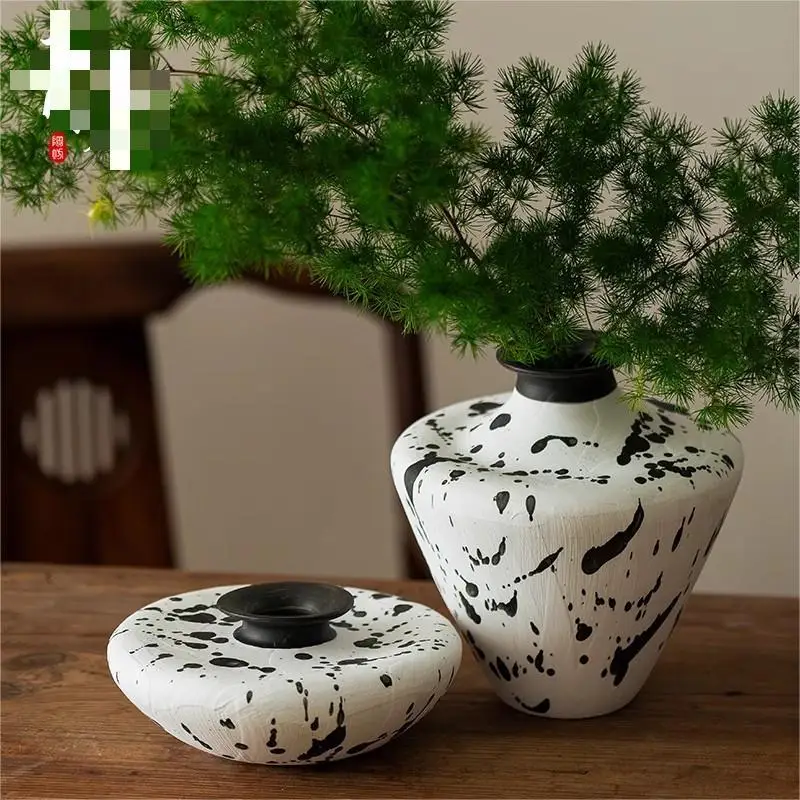 Wabi Sansan retro handmade ceramic special-shaped flower device