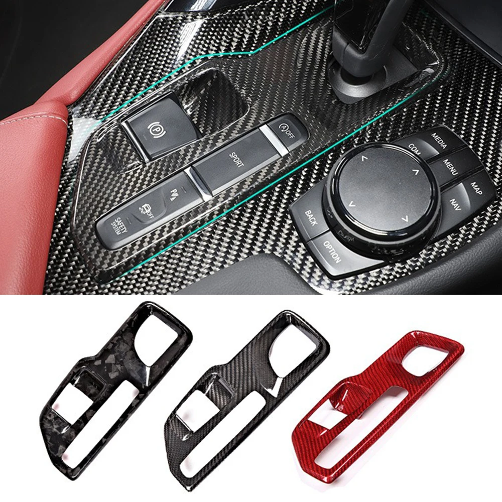 

LHD Carbon Fiber Car Central Gear Frame Cover For Toyota GR Supra MK5 A90 2019-2023 Trim Sticker car interior accessories