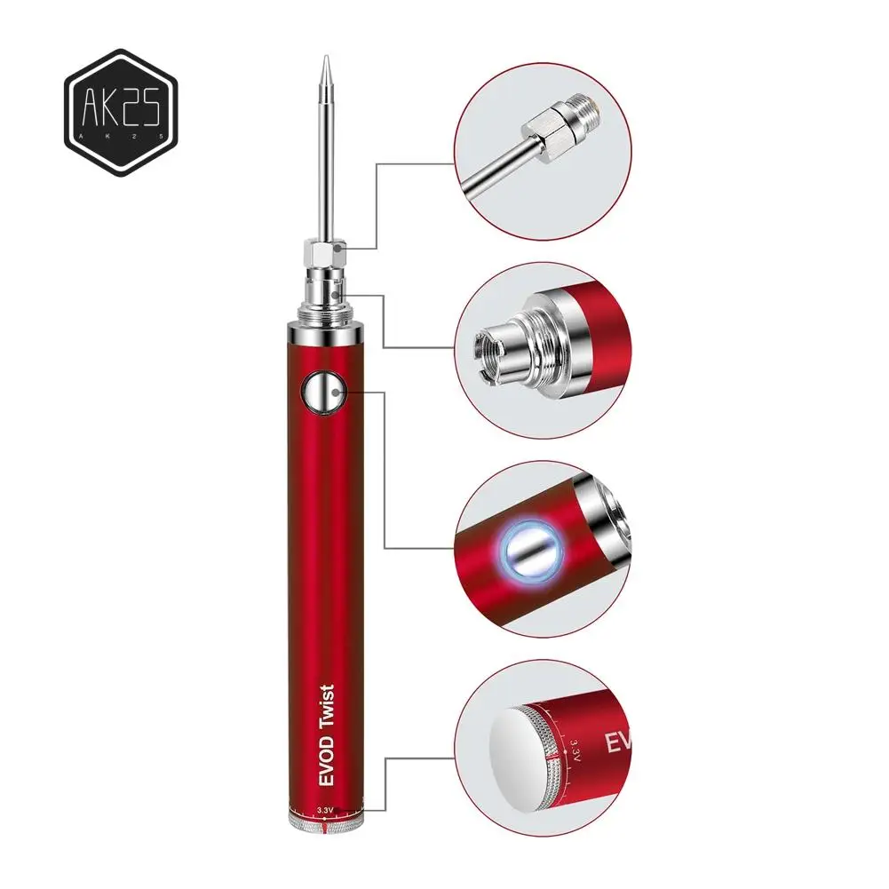 

AK25-5V 15W Battery Powered Soldering Iron With USB Charge Soldering Iron Soldering Wireless Charging Solder Iron