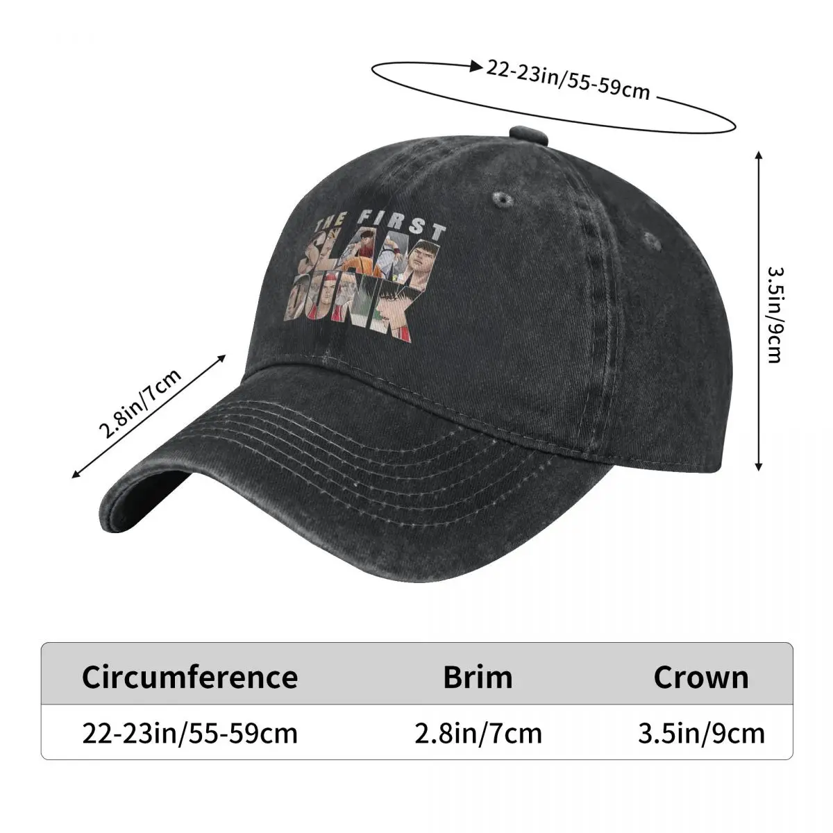 Washed Men's Baseball Cap Logo Trucker Snapback Caps Dad Hat S-SLAM DUNK Golf Hats image 4