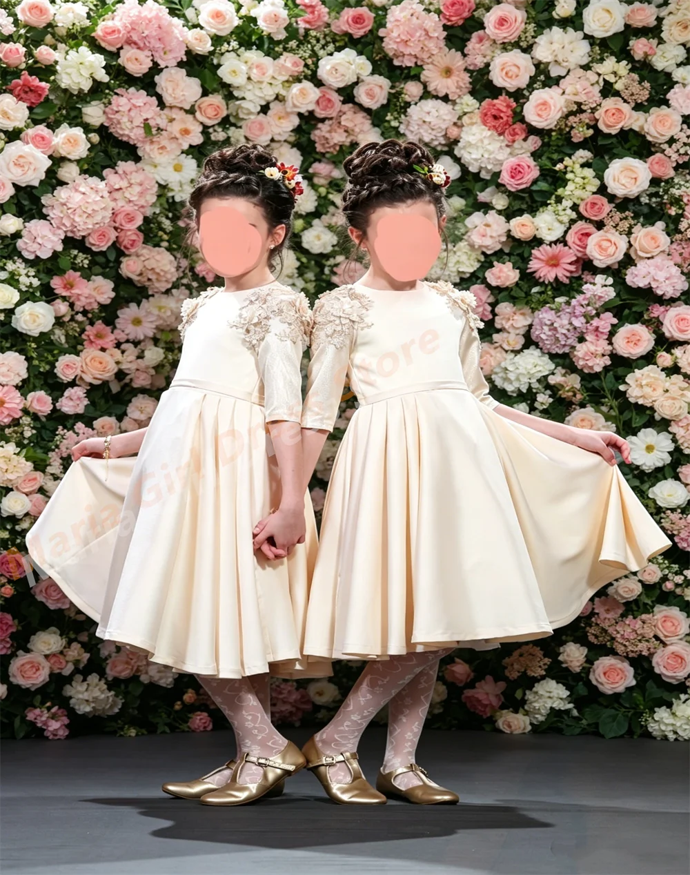 Elegant Girl Dress Satin Appli - Photography Geometry review and price