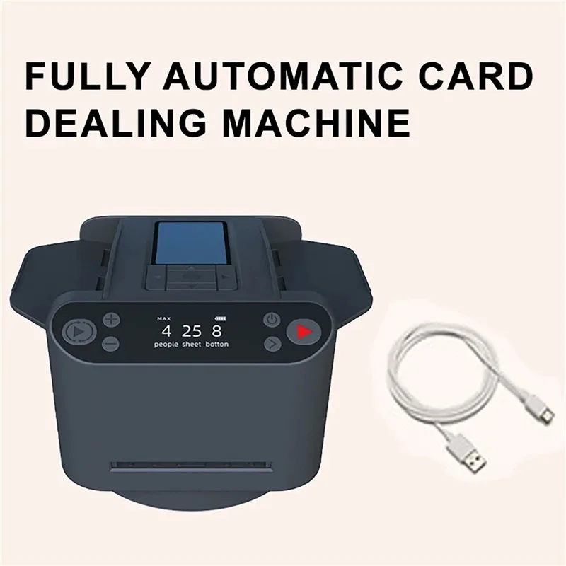 2 in 1 Fully Automatic Card Shuffler Dealer Machine 360° Rotating Playing Cards Dispenser Electric Poker Shuffling Dealing Tool