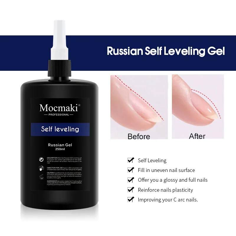 Mocmaki-esmalte de uñas de Gel UV LED, capa Base de goma, deshidratador de preparación, semipermanente, sin limpiar, barniz de capa superior mate, 250mL