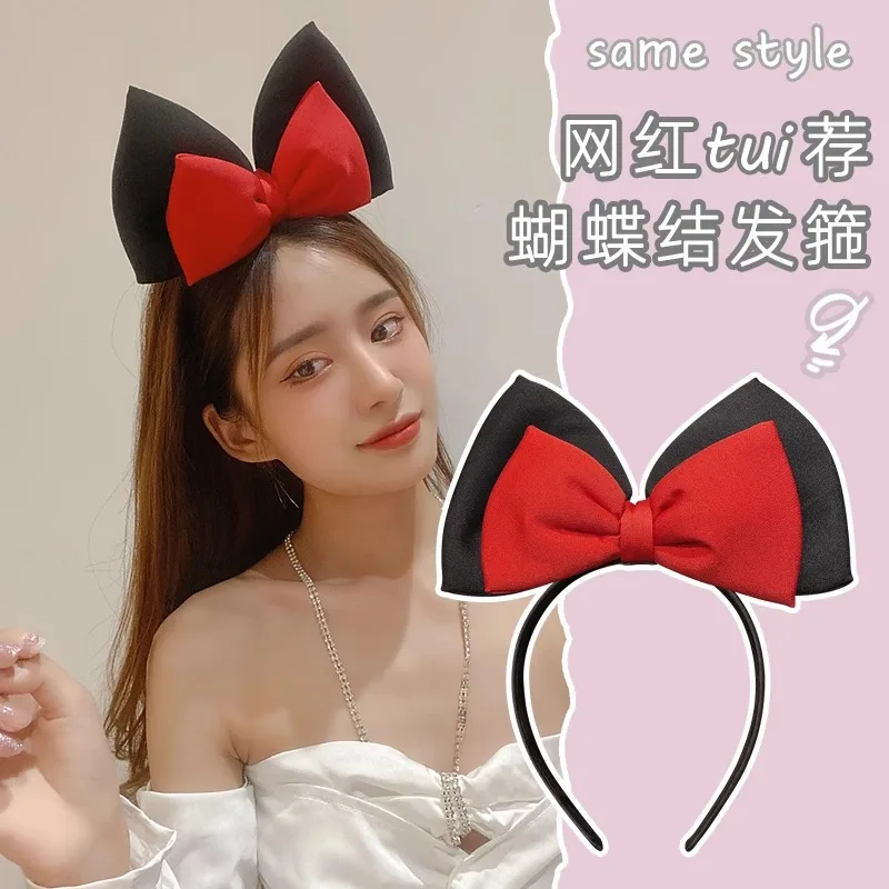 

Cute Disney Mickey Headband Cartoon Ears Bow Headband Holiday Party Super Cute Selfie Hairpin Amusement Park Cartoon Headband