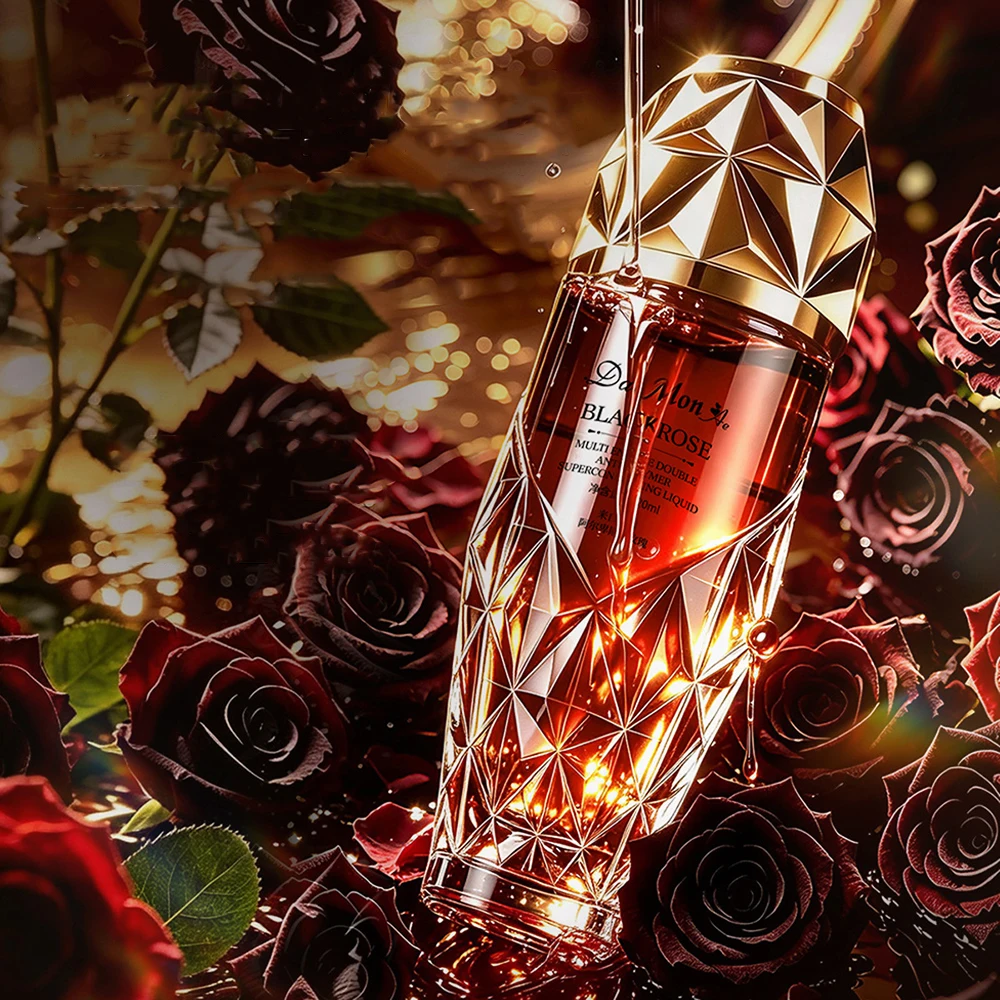 Black Rose Multi Enzyme Double Anti Polymerization Superconducting Liquid Serum Rejuvenating Moisturizing Essence Face Skincare
