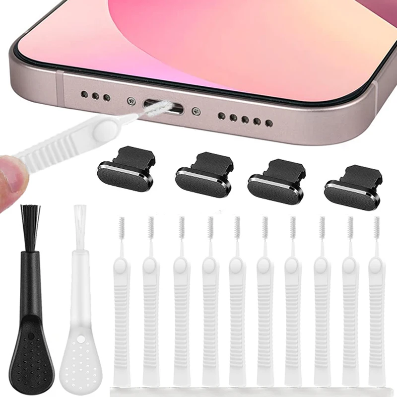 Mobile Phone Dust Plug Cleaner for IPhone 14 13 Pro Max Mobile Port Cleaner Kit Computer Keyboard Cleaner Tool Cleaner Brush