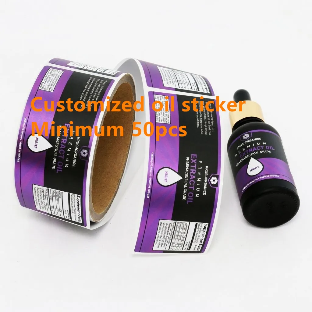 Customized Metal Shiny Essentional Oil Bottle Self Seal Adhesive Stickers Waterproof and Oilproof Jar or Bottle Packing Labels
