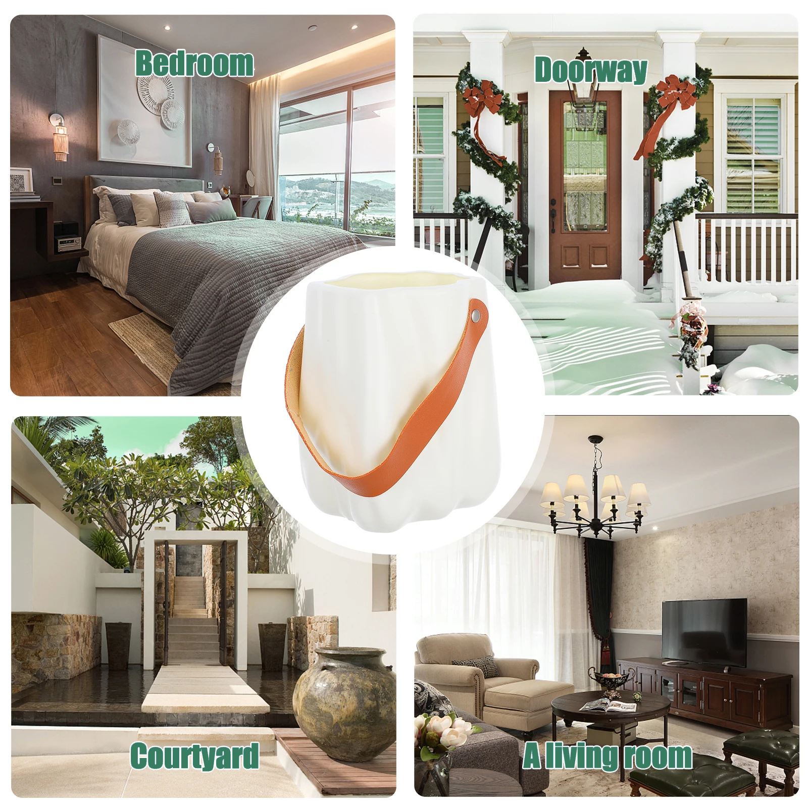 

European Style Flower Vase Planter Modern Handle Design Artificial Flower Container Lightweight Desktop Decorative Pot For Home