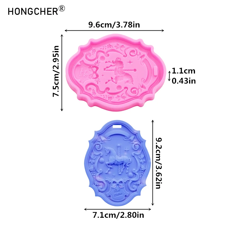 Carousel Wardrobe Plaster Fragrance Piece Hanging with Hole Hangable Hanging Sign Silicone Mould Car Hanging Jewelry Drip Mould