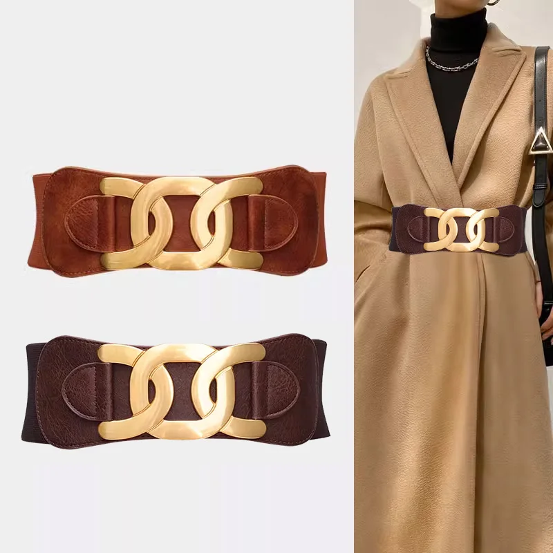 Elegant Plus Size Wide Corset Belt for women high-end luxury brands Fashion Women's belt female Desiner Elastic Waistband