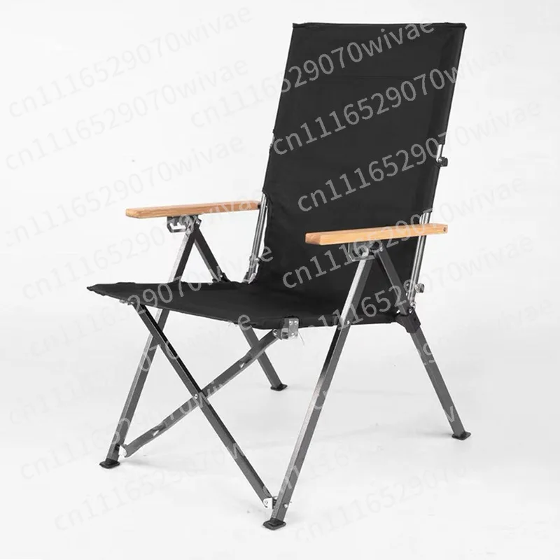 Outdoor Camping Folding Recliner, Heavy Duty Portable Beach Chair, 4-Position Adjustable Sea Dog Lounge Chair