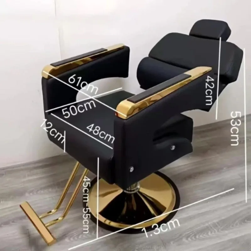 Rolling Large Capacity Barber Chair Hydraulic Vintage Salon Chair Contemporary Sturdy Poltrona Barbiere Barbershop Furniture