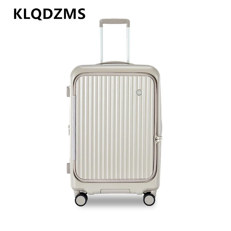 KLQDZMS Laptop Suitcase Front Opening Boarding Case USB Charging Trolley Case 20