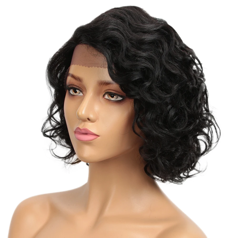 613 Blonde Human Hair Wigs For Women 100% Real Ready To Wear Bouncy Curly Short Bob Wig Lace Front Human Hair Wigs Black Roots