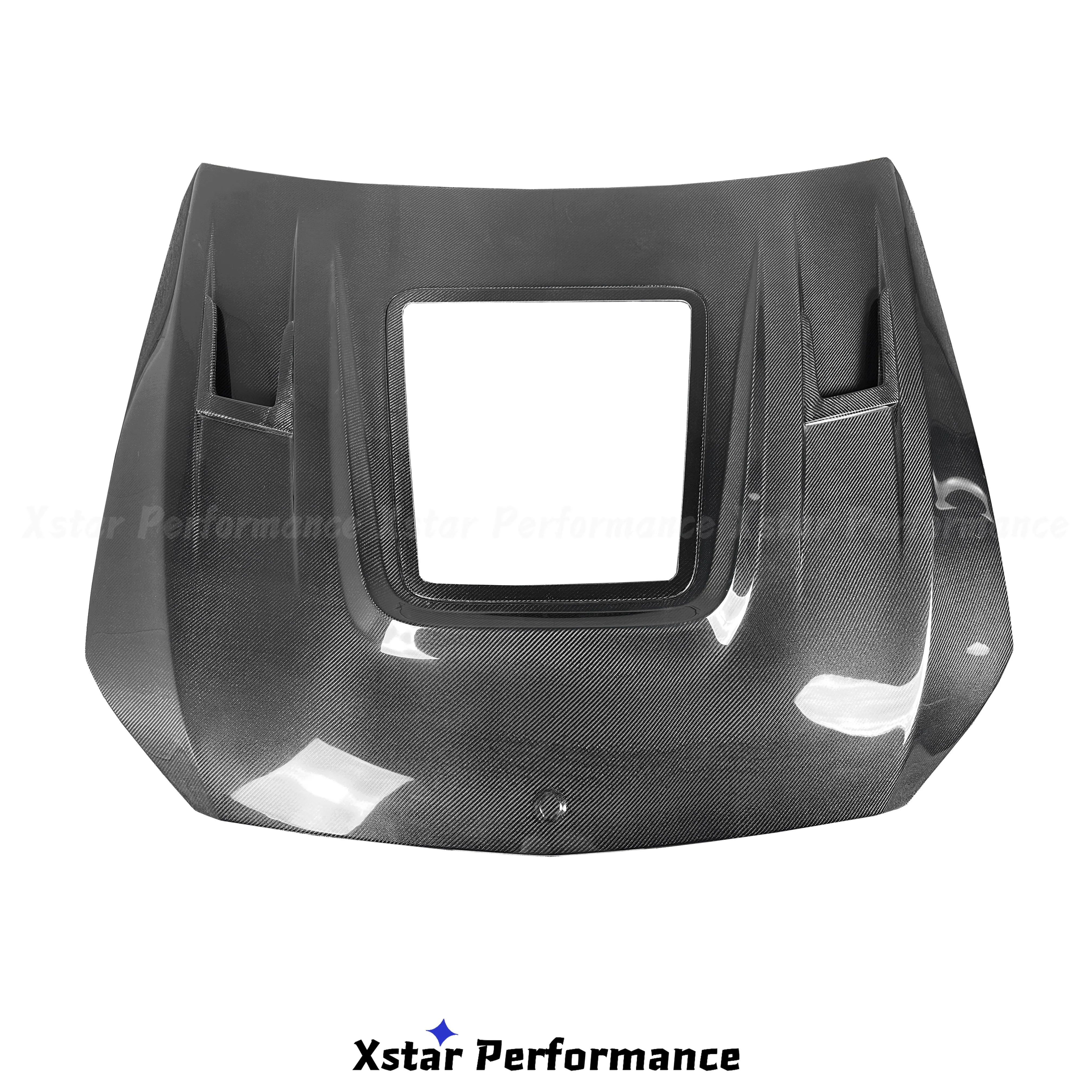 Imp Style Carbon Fiber Hood Bonnet With Glass For Mercedes Benz C Class W205 C63 Amg