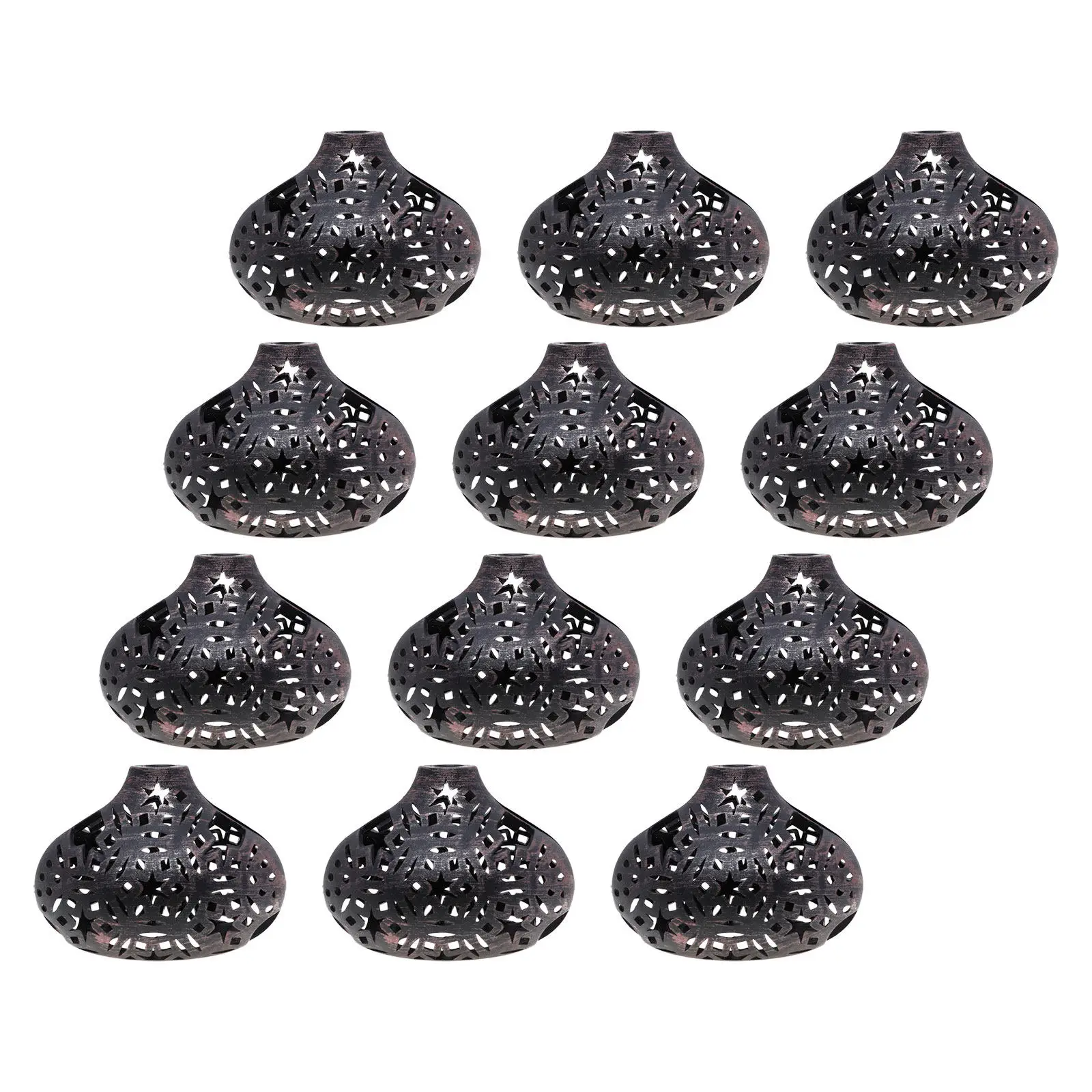 12Pcs Vintage String Light Lampshades Hollow Out Retro Plastic Bulb Covers for 5Mm Beads Christmas Patio Garden Wedding DIY