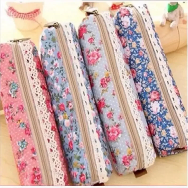 1pc High Quality Mini Retro Flower Floral Lace Pencil Case,pencil bag school supplies Cosmetic