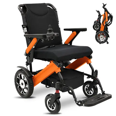 Lightweight Foldable Wheelchair,Electric Wheelchairs for Adults, 30 Miles Range,350lbs Weight Capacity,500W Brushless Motors