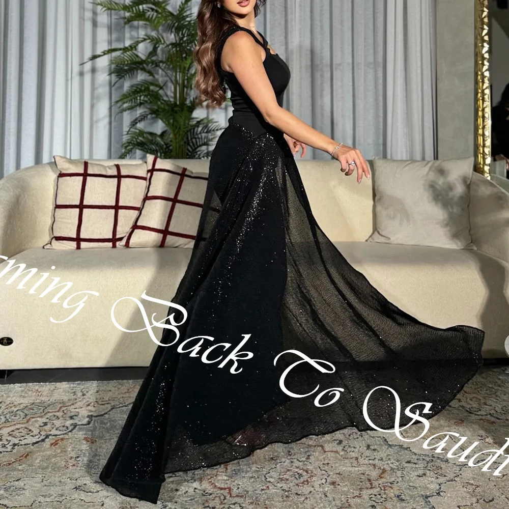 Customized Delicate   Irregular  Sequined Strapless Ankle Length A-Line Evening Dress Jersey One Shoulder Sweep Train Vestido De