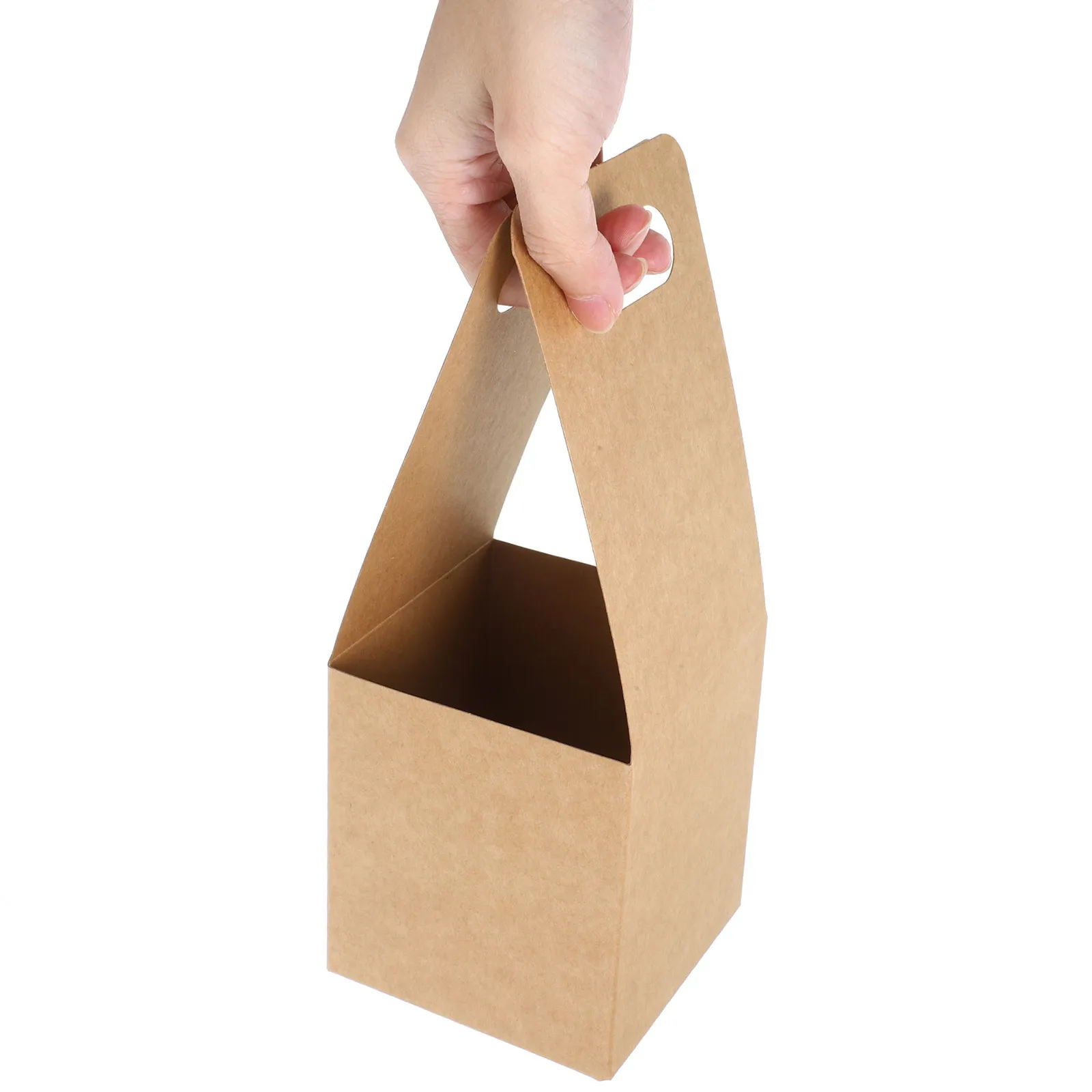 20Pcs Disposable Kraft Paperboard Drink Carrier Cup Holder Portable Single Coffee Bubble Tea Cup Carrier Foldable Takeout
