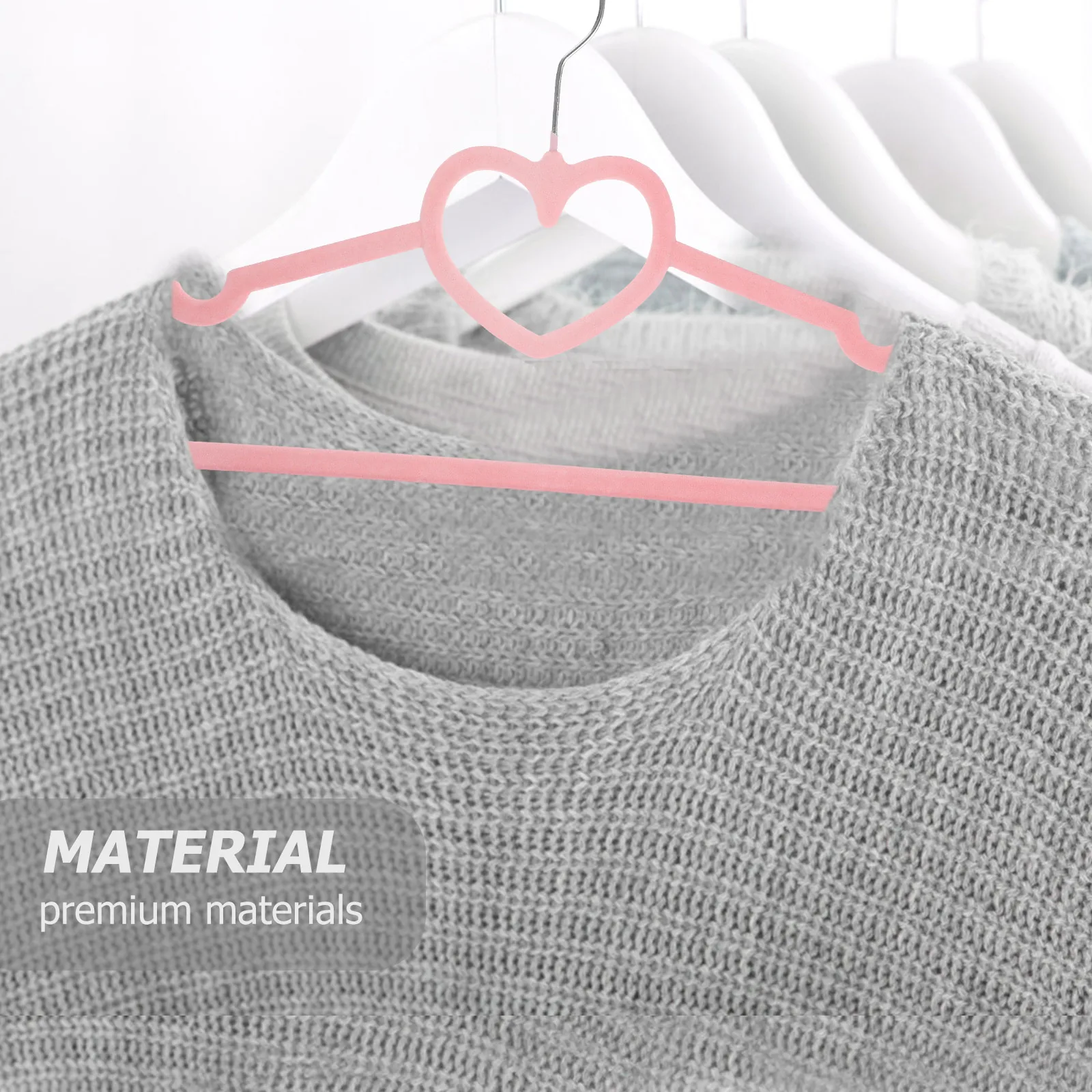

10 Pcs Non-slip Hanger Coats Clothes Hangers for Suit Jacket Closet Heart Shaled Dress Sweater