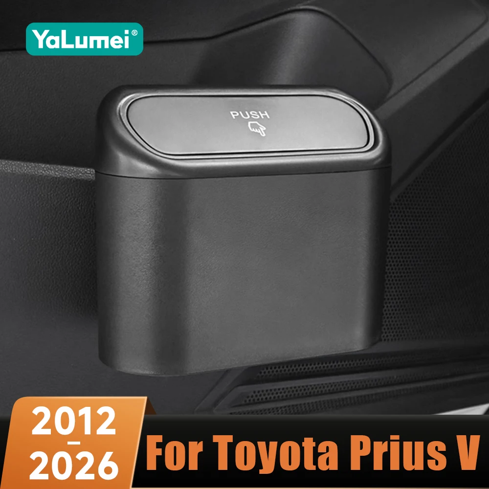Tragbarer hängender Auto-Mülleimer mit Deckel, Zubehör für Toyota Prius V Plus Alpha Hybrid 2012–2020 2021 2022 2023 2024 2025 2026